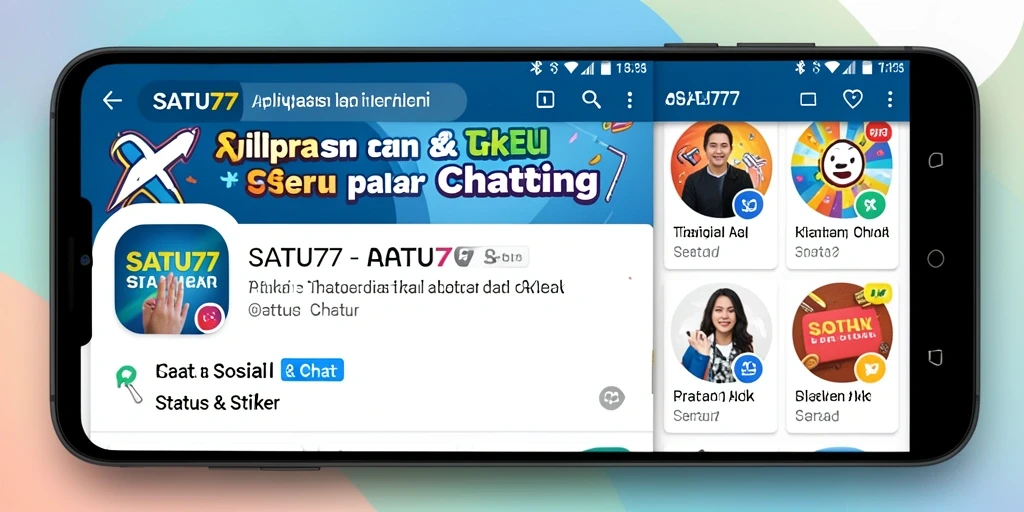 Antarmuka SATU77 dengan pilihan stiker beragam dan memikat.