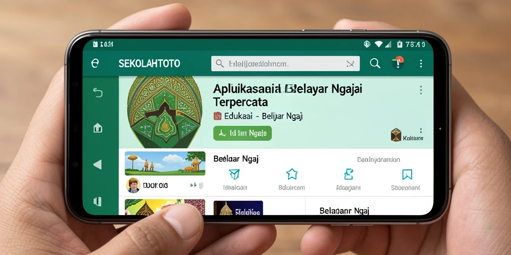Antarmuka aplikasi SEKOLAHTOTO yang ramah pengguna untuk belajar ngaji.